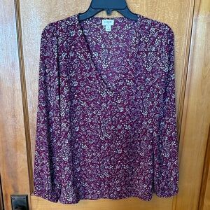 J. Crew Purple Floral Blouse